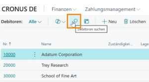 Suche innerhalb von Listen in Business Central