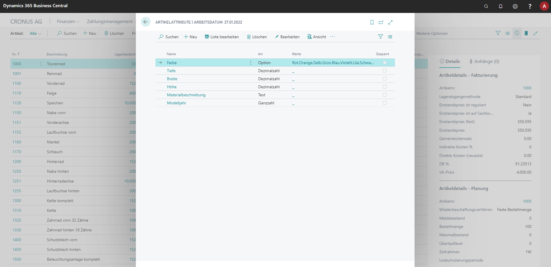 Item Attributes in Dynamics 365 Business Central