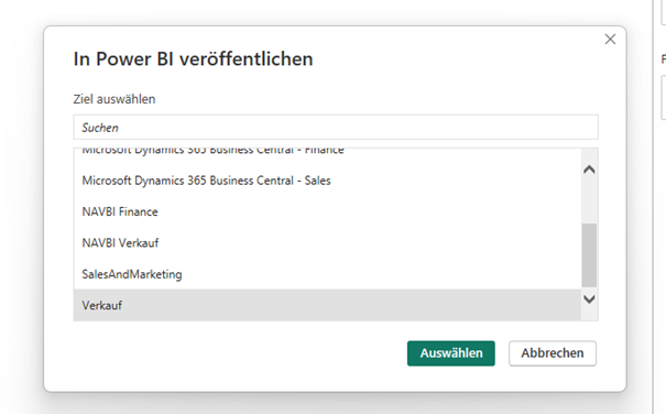 in Power BI veröffentlichen