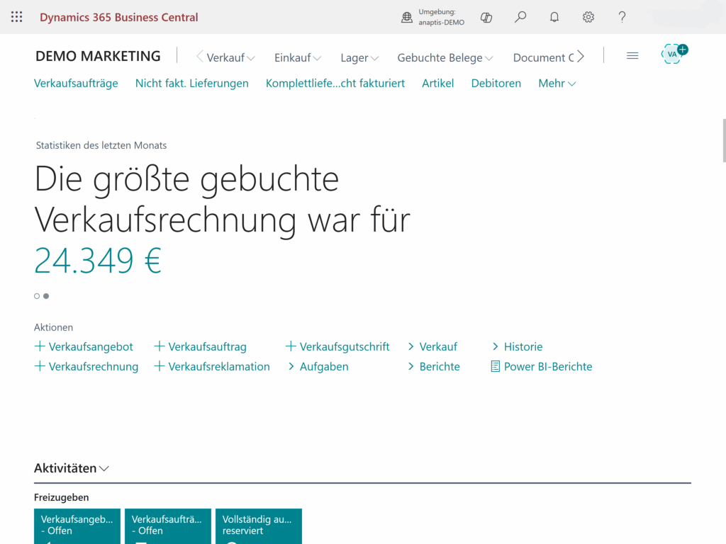 In Dynamics 365 Business Central mit Berichten arbeiten