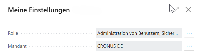 Auswahl der Rolle "Administration von Benutzern" im Rollencenter